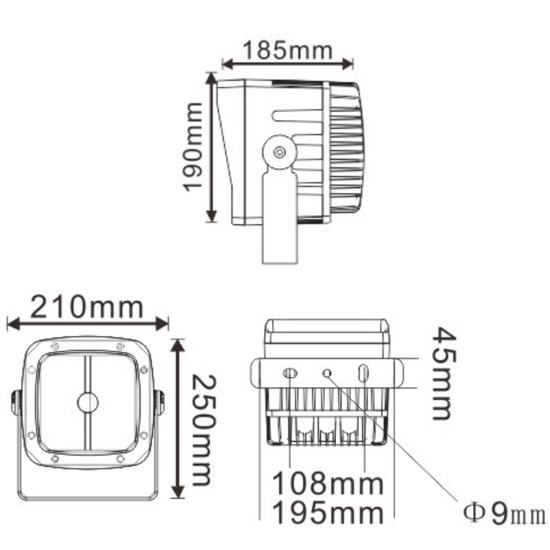24W方形投光燈戴帽