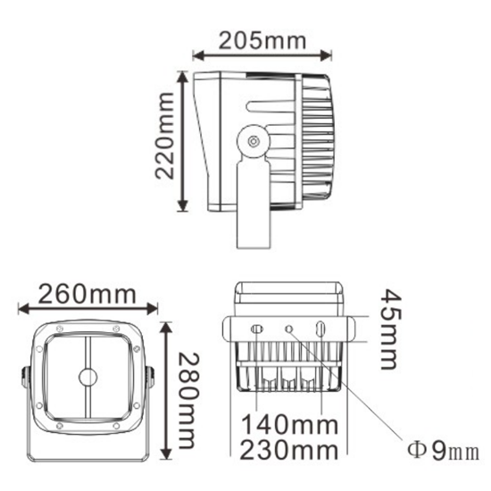 36W方形投光燈戴帽
